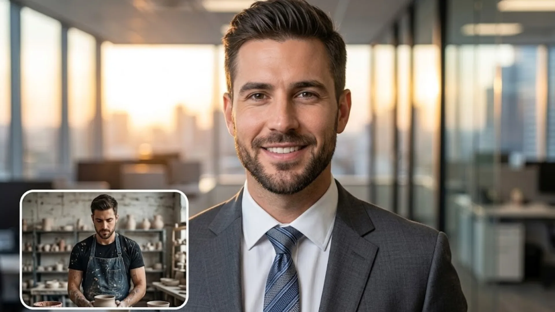 Good vs poor input photo comparison for AI headshot enhancement — lighting and framing differences